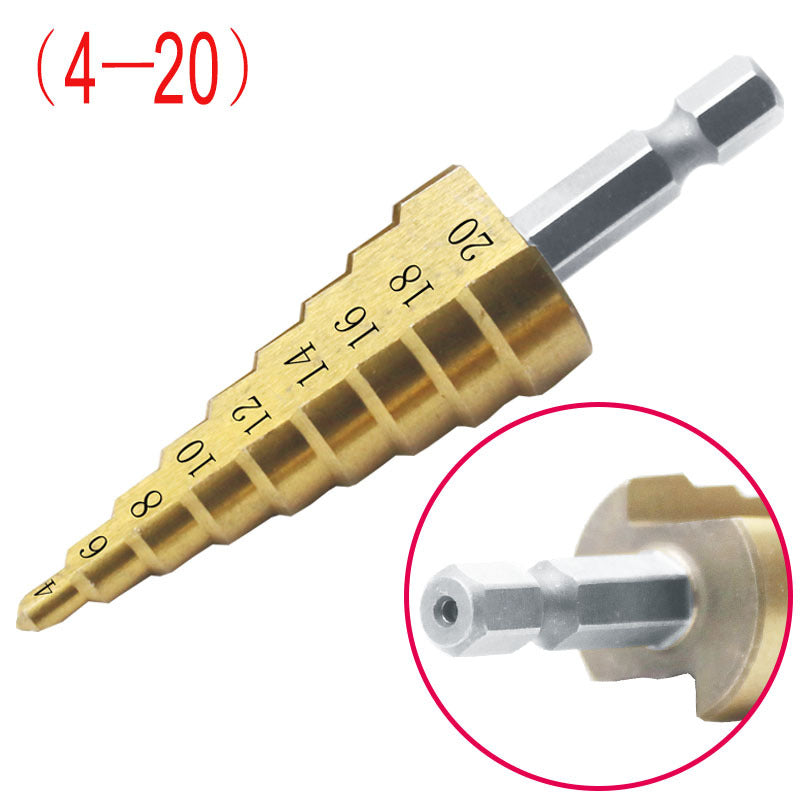 Hexagon Shank Straight Groove Step Drill Pagoda Drill Step High Speed Steel 4241 Drill Bit Set 4-32 4-20 4-12 - V.I.P Digital Presence