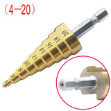 Hexagon Shank Straight Groove Step Drill Pagoda Drill Step High Speed Steel 4241 Drill Bit Set 4-32 4-20 4-12 - V.I.P Digital Presence