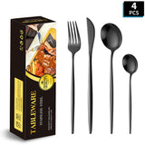 Portuguese Stainless Steel Knife Fork Spoon Golden Steak Knife Fork Set Four-Piece Tableware Set - V.I.P Digital Presence