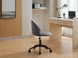 Velvet fabric office chair, mid back adjustable rotating computer chair, black legs, cushioned office chair with wheels - V.I.P Digital Presence