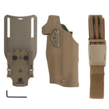 6354DO Left - handed Tactical Pistol Glock 17 Holster with X300U - A QLS Adapter, Leg Shroud, Drop, and MHA Leg Strap Kit - V.I.P Digital Presence