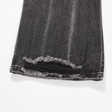 Washed Distressed Wide-Leg Jeans Men's European and American Punk INS Personalized Loose Hole Frayed Flare Pants - V.I.P Digital Presence