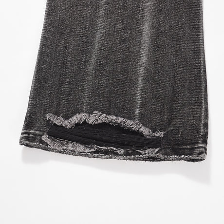 Washed Distressed Wide-Leg Jeans Men's European and American Punk INS Personalized Loose Hole Frayed Flare Pants - V.I.P Digital Presence