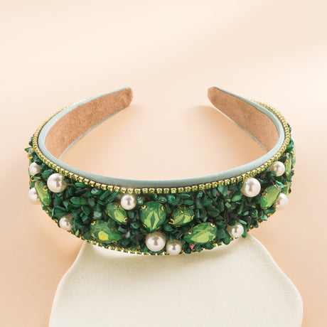 Personalized Design Colorful Turquoise Diamond Inlaid Wide Edge Fabric Candy Colored Headband Temperament Headwear - V.I.P Digital Presence