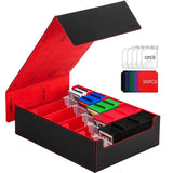 3800+ Capacity Card Storage Box. Includes 20 Dividers, 5 Supporters, Leather Magnetic Closure. Great for YuGiOh & MTG Cards. - V.I.P Digital Presence