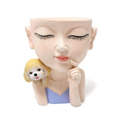 Creative resin succulent potted plant decoration for girl's puppy flower pot - V.I.P Digital Presence