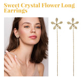 Sweet Crystal Flower Long Earrings, Ear Acupoint Earrings Niche Fashion Small Fresh And Cute Earrings - V.I.P Digital Presence