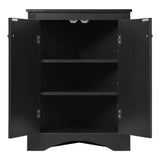 Black Triangle Bathroom Storage Cabinet with Adjustable Shelves, Freestanding Floor Cabinet for Home Kitchen - V.I.P Digital Presence