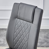Comes with faux leather cushioned seats living room chairs with metal legs (gray+PU leather)