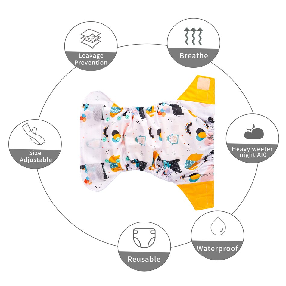 Happy Flute 1 pcs heavy wetter night AIO AI2 baby cloth diaper nappy one size fit all - V.I.P Digital Presence