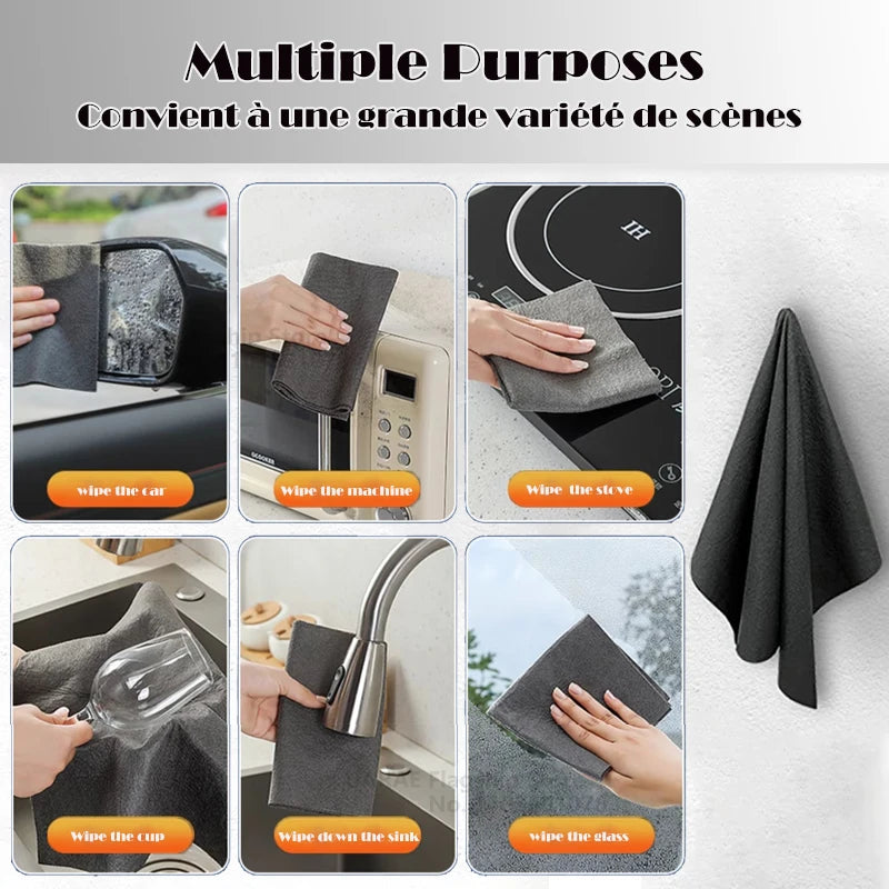 1-10PCS Magic Cleaning Cloths Reusable Microfiber Washing Rags Car Window Mirror Wipe Towels Rag Household Kitchen Clean Tools - V.I.P Digital Presence