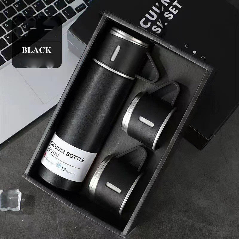 A cup of three-lid thermos cup portable fashion gift box set stainless steel cup - V.I.P Digital Presence