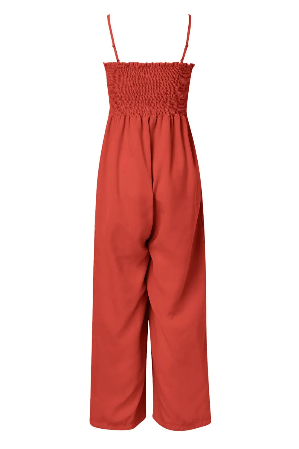 Smocked Spaghetti Strap Wide Leg Jumpsuit - V.I.P Digital Presence