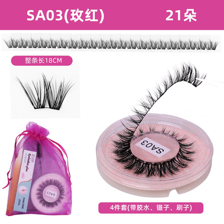 DIY false eyelashes set whole cut eyelashes European and American thick curling travel size eyelash combination - V.I.P Digital Presence