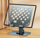 Tablet stand 360 degree rotating folding all metal live streaming learning iPad universal stand for tablets and smartphones - V.I.P Digital Presence