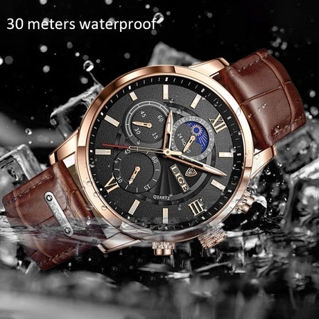 LIGE Men's Watches Top Brand Luxury Men Wrist Watch Leather Quartz Watch Sports Waterproof Male Clock Relogio Masculino+Box - V.I.P Digital Presence