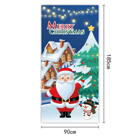 New Christmas Door Curtains, Flags, Outdoor Photography, Santa Claus and Puppies, Background Decoration, Hanging Cloth - V.I.P Digital Presence