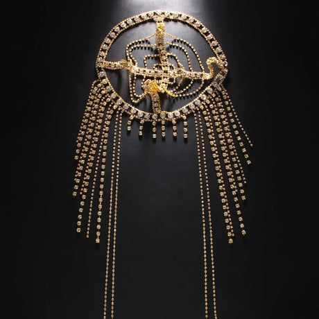 New Tassel Hair Chain Bridal Headpiece for Women Rave Accessories Stage Rhinestone Geometric Head Chain Hat Jewelry Gifts - V.I.P Digital Presence