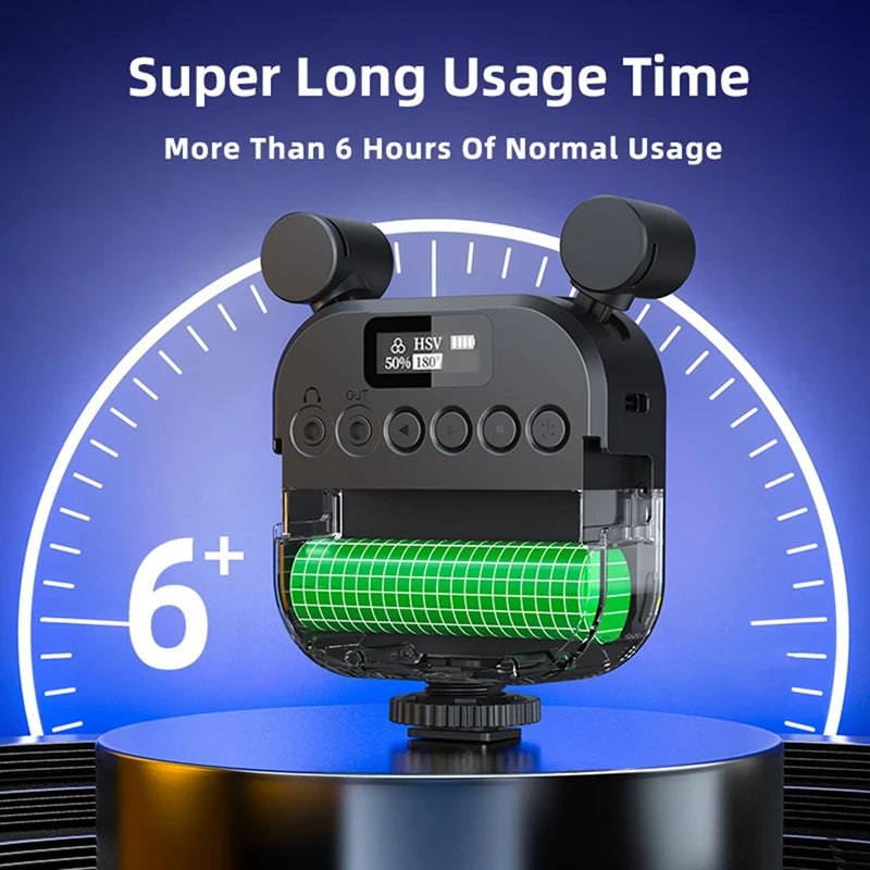 2500K-9000K Microphone LED Fill Light LED Mini Video Vlog Full-Color RGB Mic Light For Smartphone SLR Camera V03 - V.I.P Digital Presence