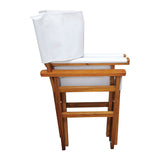 Folding Chair Wooden Director Chair Canvas Folding Chair Folding Chair 2pcs/set populus + Canvas (Color : White) - V.I.P Digital Presence