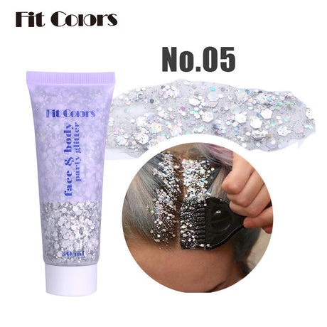 Fit Colors Sequin Gel Mermaid Scale Face Body Lip Sequin Eye Shadow Bright Polarized Stage Makeup - V.I.P Digital Presence