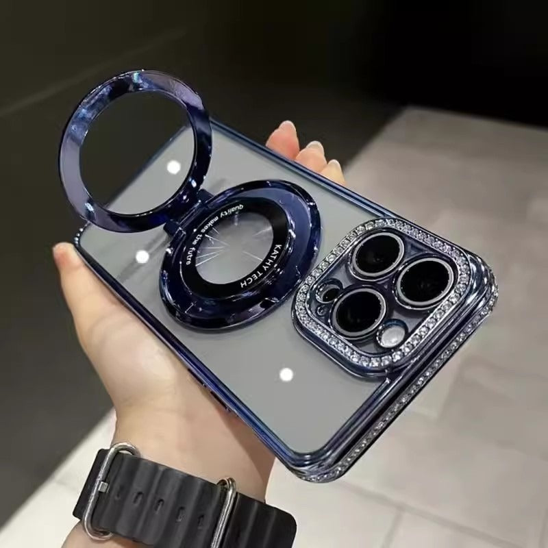 Water diamond gradient glitter suitable for iPhone 15 phone case magnetic bracket Apple 14 ProMax - V.I.P Digital Presence