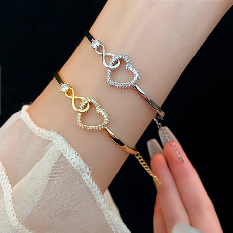 2025 Infinite - Symbol Hollow - Heart Bracelet for Daughter, with Gift Box, Ideal for Her Birthday Party and as an Adult Gift - V.I.P Digital Presence