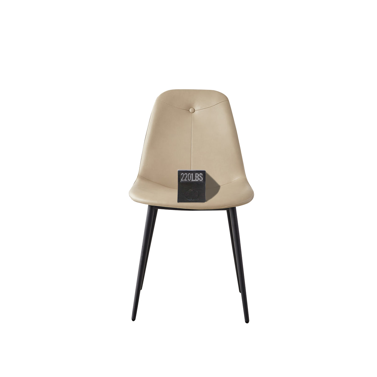 A set of 2 high back dining chairs with PU artificial leather soft cushions and metal legs, decorated with large soft cushions - V.I.P Digital Presence