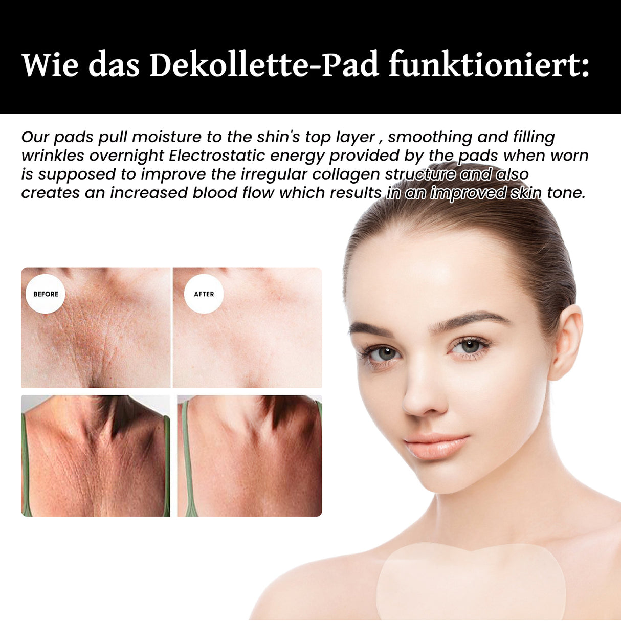 Breast Anti-Wrinkle Patch, Moisturizing And Firming Cleavage Skin Breast Moisturizing Silicone Patch To Reduce Breast Wrinkles