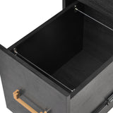 70 inch classic and traditional executive desk with metal trim, writing desk with 2 file drawers, USB ports, and sockets, black - V.I.P Digital Presence