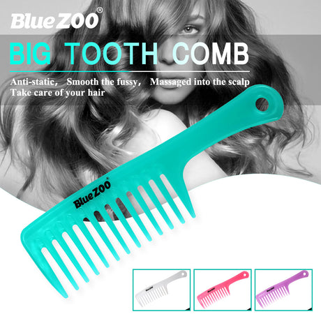 4 Colors Blue ZOO Candy Color Straight Handle Large Size Wide Tooth Comb Curling Comb Hairdressing Comb - V.I.P Digital Presence