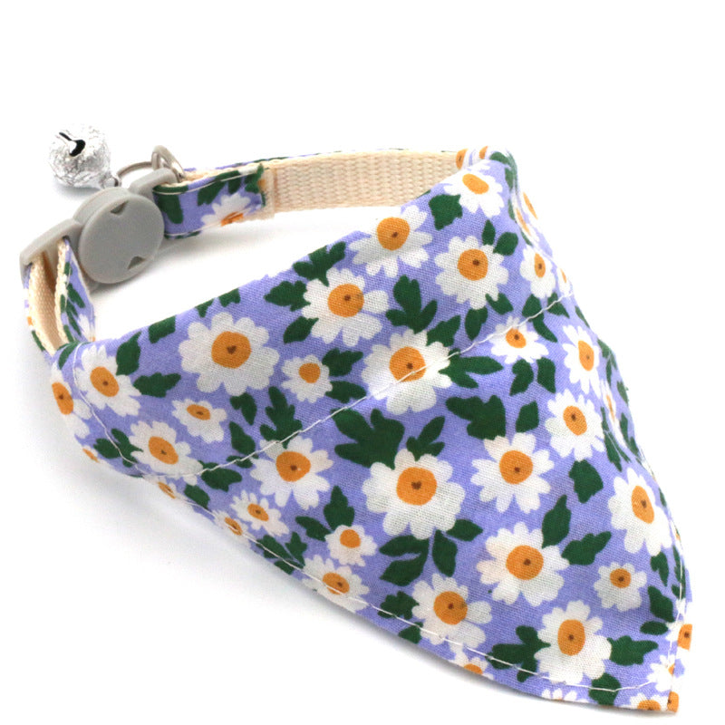 Pet Bandana Pet Collar Daisy Small Floral Sunflower Triangle Scarf for Cats and Dogs - V.I.P Digital Presence