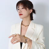 Hip hop design 18k real gold leather rope bracelet jewelry - V.I.P Digital Presence