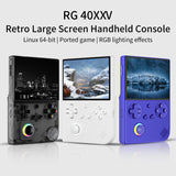 ANBERNIC's new RG40XXV vertical version retro portable handheld game console with lighting effect connected to power regard - V.I.P Digital Presence