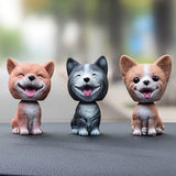 Cute doll decorations in the car, resin bobblehead dog animal bulldog, creative cute car ornaments - V.I.P Digital Presence