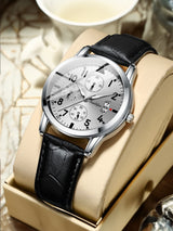 New Men's Watch Student Men's Night Light Waterproof Sports Leather Strap Black Quartz Watch - V.I.P Digital Presence