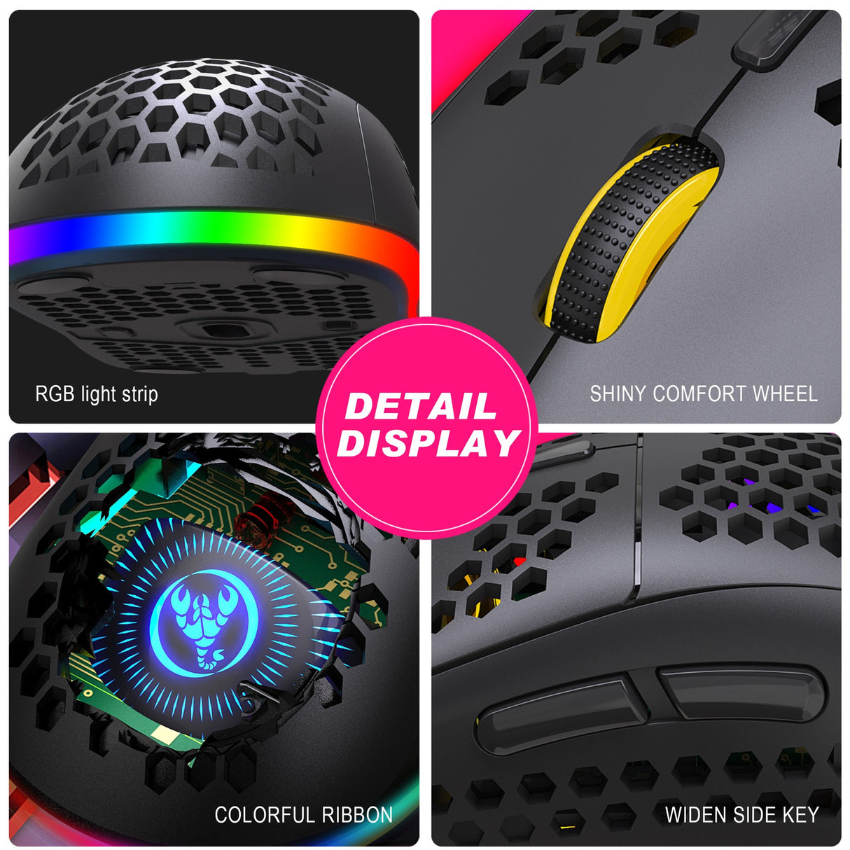Hole hollow lightweight wireless 2.4G charging gaming mouse RGB luminous office mechanical mouse - V.I.P Digital Presence