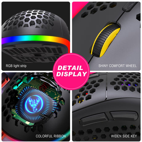 Hole hollow lightweight wireless 2.4G charging gaming mouse RGB luminous office mechanical mouse - V.I.P Digital Presence