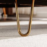 Ivory White Storage Ottoman Bench for End of Bed Gold Legs - V.I.P Digital Presence