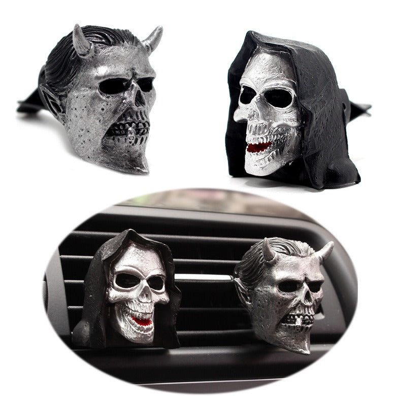 Death Skull Aromatherapy Plugin Resin Ghost Mask Car mounted Aromatherapy Clip Decoration - V.I.P Digital Presence