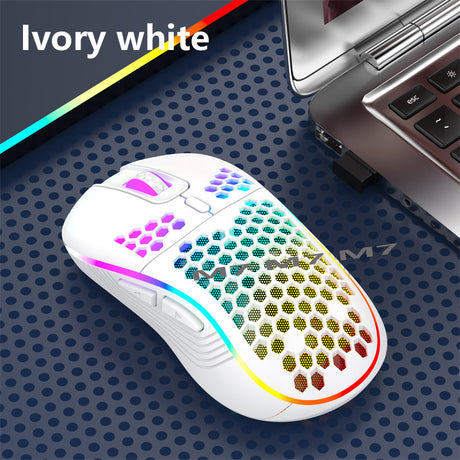 2.4G Wireless Cave Mouse Lightweight Gaming Mouse with Luminous 7 Color Breathing Light Computer Accessories - V.I.P Digital Presence