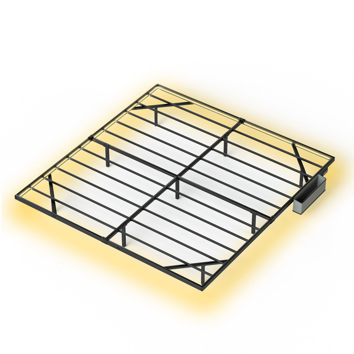 Floating Bed Frame King Size with LED Lights ＆ charging station, Metal Platform Queen Bed, 79.9'' L x 76.2'' W x 7.9'' H. - V.I.P Digital Presence