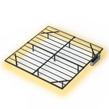 Floating Bed Frame King Size with LED Lights ＆ charging station, Metal Platform Queen Bed, 79.9'' L x 76.2'' W x 7.9'' H. - V.I.P Digital Presence