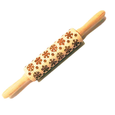 Wooden Rolling Pin Beechwood Laser Engraved Printed Rolling Pin Embossing Christmas Flip Sugar Cookie Rolling Pin - V.I.P Digital Presence