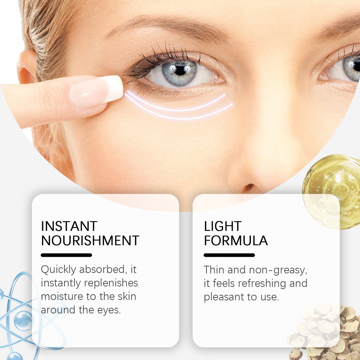 Eye Cream Gently Hydrating, Nourishing, Caring And Moisturizing Eye Skin Daily Massage Eye Care Cream