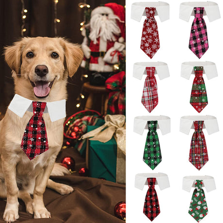 New British style handsome Christmas dog collar Christmas pet tie - V.I.P Digital Presence