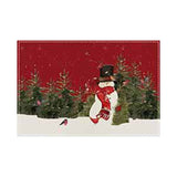 Christmas Snowman Linen Meal Mat Snowflake Grid Printed Table Mat Christmas Party Decoration Insulation Mat Holiday Decoration - V.I.P Digital Presence