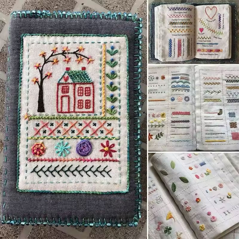DIY Imitation Linen Sewing Book with Embroidery. Personalize, Improve Skills. Portable - V.I.P Digital Presence