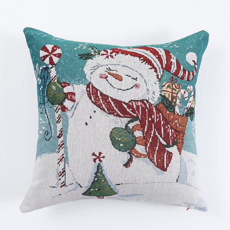Christmas Pillow Cover (without core) Woven Cartoon Elk Snowman European and American Festival Cushion Sofa - V.I.P Digital Presence