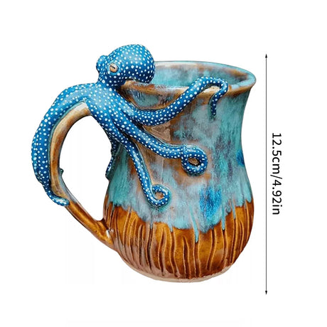 Handmade Deep Blue Octopus Mug. For Hot & Cold Drinks - V.I.P Digital Presence